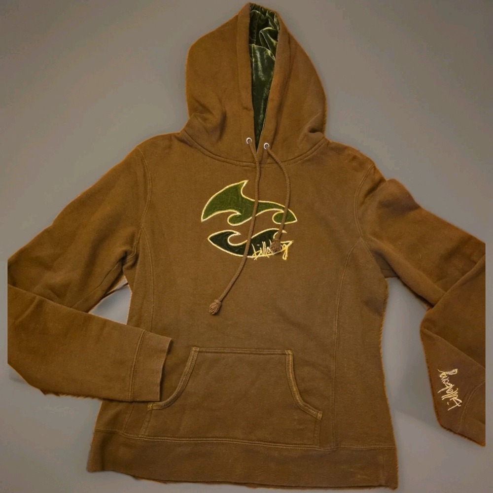 Vintage‎ Billabong Hoodie Womens M Brown Pullover Sweatshirt Skate Surf Y2K